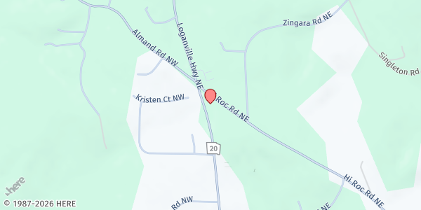 Map showing St. Vincent de Paul - St. Pius X Catholic Church at 2621 GA-20, Conyers, GA