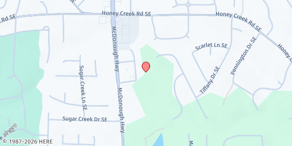 Map showing The Selina Ellis Care's Foundation, Inc at 1809 Honey Creek Commons SE, Conyers, GA