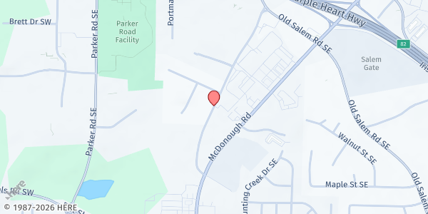 Map showing Victorious Life Church Corp at 1516 Old McDonough Hwy, Conyers, GA