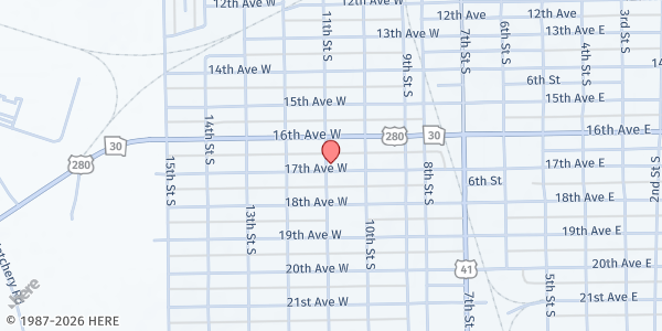 Map showing Bethel CME Church at 621 Joe Wright Dr., Cordele, GA