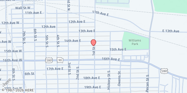 Map showing Christ Episcopal Church at 408 1st St. S., Cordele, GA