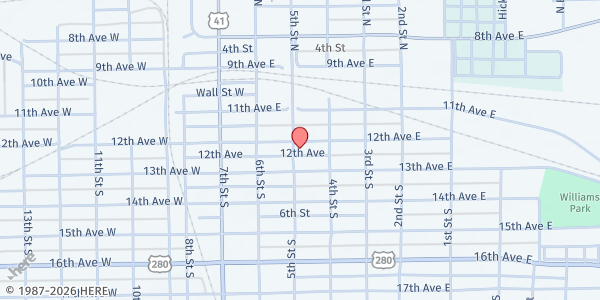 Map showing Cordele First UMC at 302 East 12th Avenue, Cordele, GA