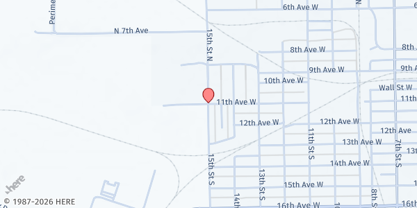 Map showing The Grace of God Full Gospel Ministry at 101 15th Street North, Cordele, GA