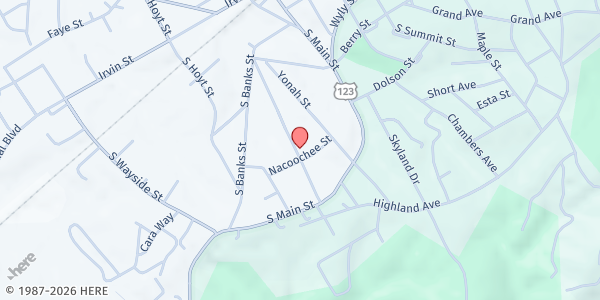 Map showing Iglesia De Dios Church of God at 242 Cash St., Cornelia, GA