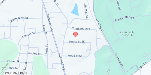 Map showing First Covington SDA Church at 7161 Old Monticello St., Covington, GA
