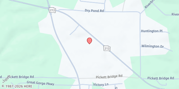 Map showing Harvest Church at 2075 GA-212, Covington, GA