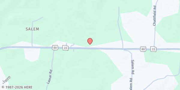 Map showing Salem Baptist Church at 1349 US-80, Culloden, GA