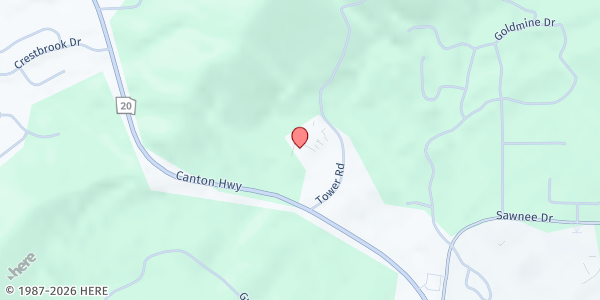 Map showing Cumming First UMC at 770 Canton Hwy., Cumming, GA