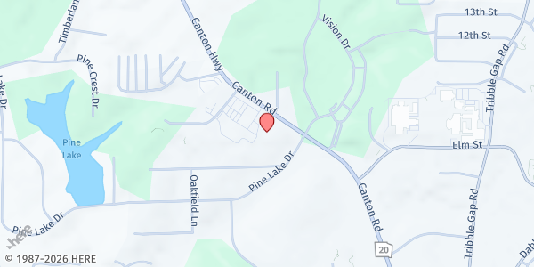 Map showing Forsyth County Health Dept. Mobile Food Pantry at 428 Canton Hwy, Cumming, GA