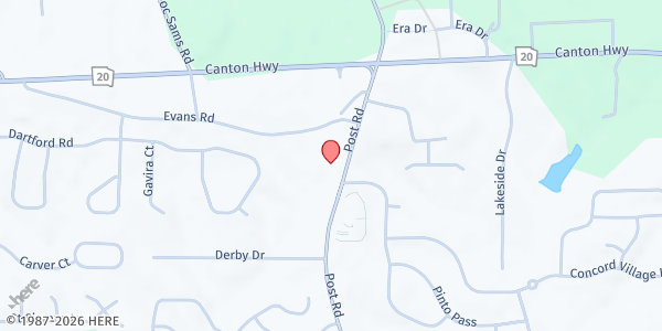 Map showing There's Hope for the Hungry - Greater Heights Church at 3790 Post Rd., Cumming, GA