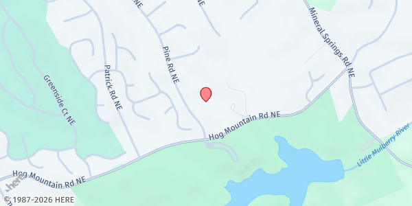 Map showing The Pantry at Hamilton Mill at 1450 Pine Road, Dacula, GA