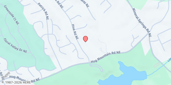 Map showing The Pantry at Hamilton Mill UMC at 1450 Pine Road, Dacula, GA