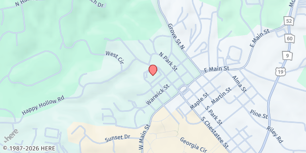 Map showing There's Hope for the Hungry Inc. - Dahlonega - Baptist Church at 234 Hawkins Street, Dahlonega, GA