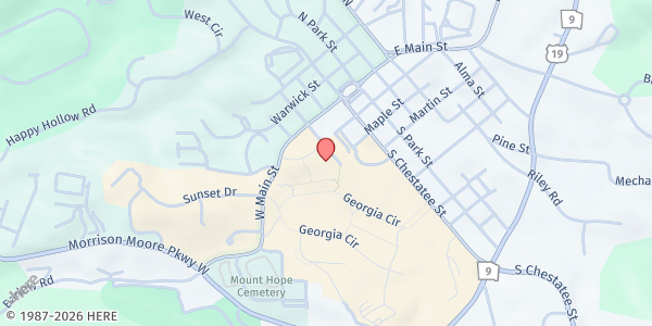 Map showing UNG - Dahlonega at 82 College Circle, Dahlonega, GA