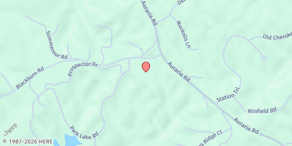 Map showing Unseen Hand Ministries Inc. at 45 Blackburn Road, Dahlonega, GA