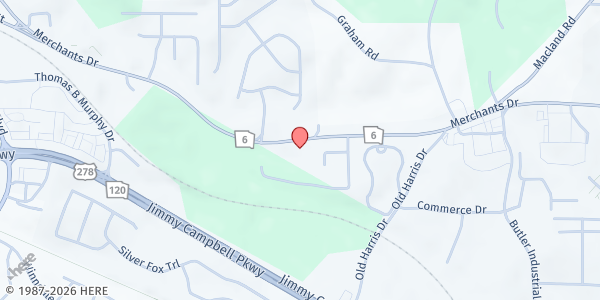 Map showing Chosen Vessels of God Ministries at 1038 Merchants Dr, Dallas, GA
