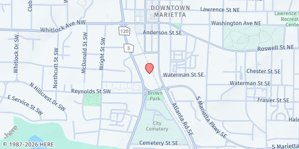 Map showing Chosen Vessels of God Ministries at 1038 Merchants Dr., Dallas, GA