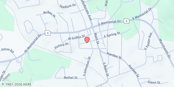 Map showing Helping Hands of Paulding Co. at 228 W Spring St, Dallas, GA