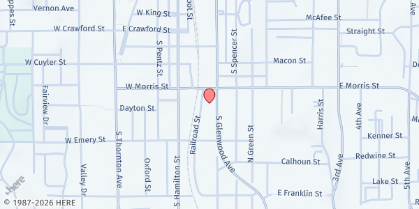 Map showing City of Refuge Dalton at 416 S. Glenwood Ave., Dalton, GA