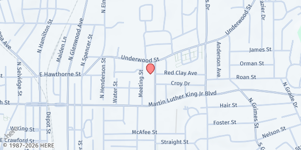 Map showing Community Fellowship Church of Ministries at 409 Fredrick St., Dalton, GA