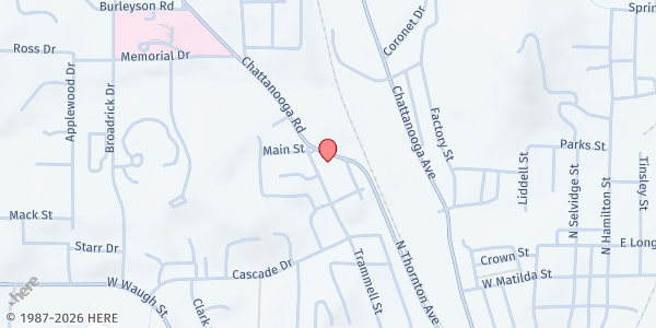 Map showing The Salvation Army - Dalton at 1109 N. Thornton Ave., Dalton, GA