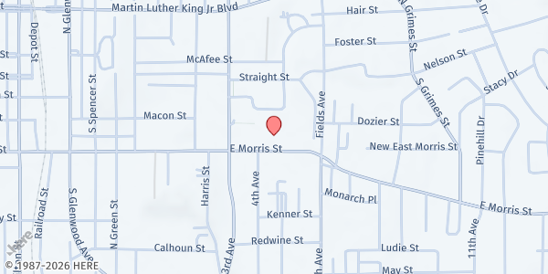 Map showing There's Hope for the Hungry - East Side Baptist Church at 913 E. Morris St., Dalton, GA