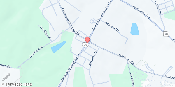 Map showing Tabors Chapel CME Church at 433 Tabor's Chapel Rd., Danielsville, GA