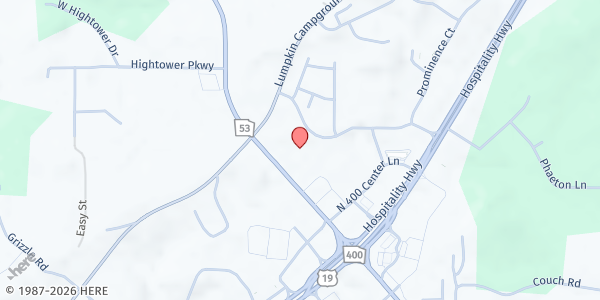 Map showing Good Shepherd Clinic of Dawson County at 45 Medical Ctr Dr., Dawsonville, GA