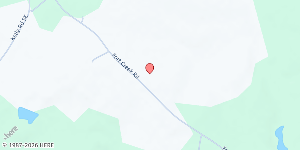 Map showing Fort Creek Baptist Church at 1497 Fort Creek Rd., Dearing, GA