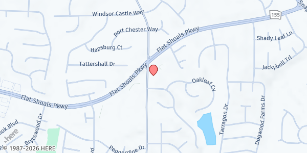 Map showing Bridge Builders of Atlanta Mission - Dogwood Farm at 3454 Dogwood Farm Road, Decatur, GA