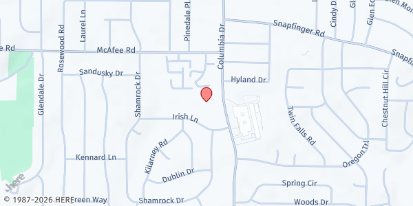 Map showing Columbia Drive UMC at 2067 Columbia Drive, Decatur, GA