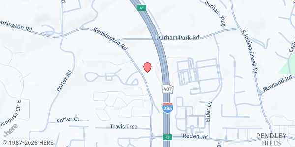 Map showing Decatur All Nations Community Church at 3840 Kensington Road, Decatur, GA