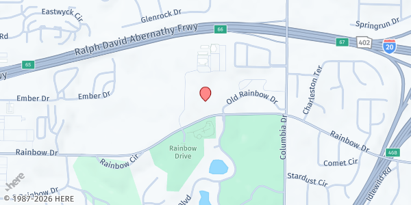 Map showing Greenforest Baptist Church at 3250 Rainbow Dr, Decatur, GA