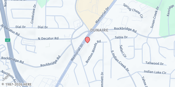 Map showing ICNA Relief USA Programs Inc. at 4773 Memorial Dr, Decatur, GA