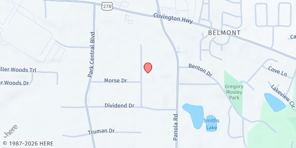 Map showing Kingdom Life Church Worldwide Ministries at 2360 Mellon Ct., Decatur, GA