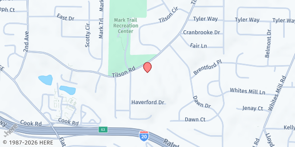Map showing McNair Middle School at 2190 Wallingford Drive, Decatur, GA