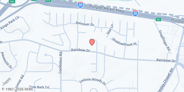 Map showing Mountainside SDA Church at 3936 Rainbow Drive, Decatur, GA