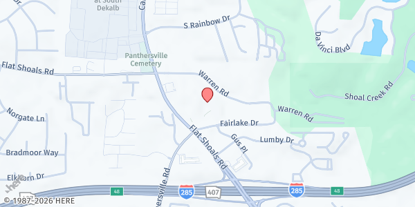 Map showing New Life Community Alliance at 3592 Flat Shoals Rd, Decatur, GA