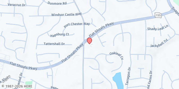 Map showing One Accord Community Church at 5285 Flat Shoals Parkway, Decatur, GA