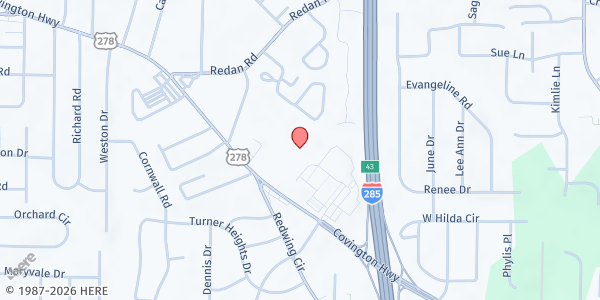 Map showing Peace on the Move / Peace Baptist Church at 4000 Covington Hwy, Decatur, GA