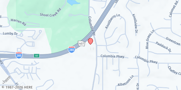 Map showing Rainbow Park Baptist Church at 2941 Columbia Drive, Decatur, GA