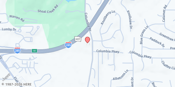 Map showing Rainbow Park Baptist Church at 2941 Columbia Drive, Decatur, GA