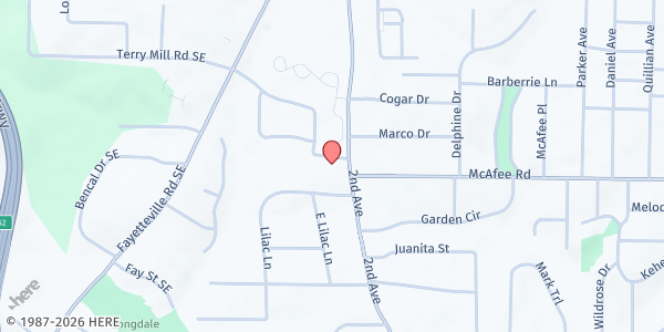 Map showing Tameka's House of Hope, Inc. at 2007 2nd Avenue, Decatur, GA