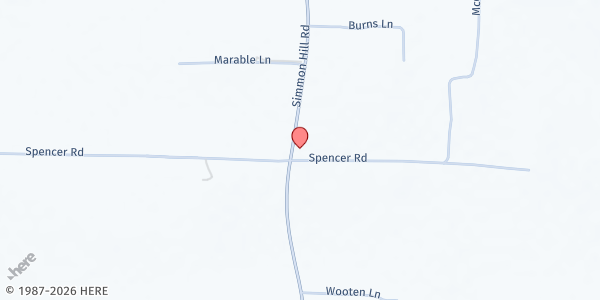 Map showing Simmon Hill Missionary Baptist Church at 1880 Simmon Hill Road, Dixie, GA