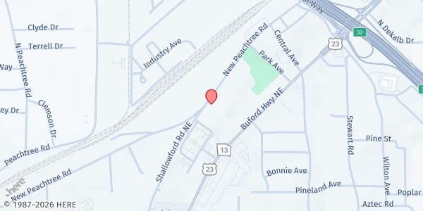 Map showing I Care Atlanta, Inc - Main Distribution Site at 5879 New Peachtree Road, Doraville, GA