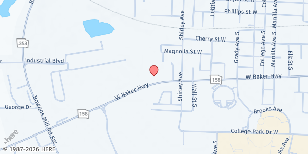 Map showing Action Pact Coffee County Service Center at 1115 W. Baker Hwy., Douglas, GA