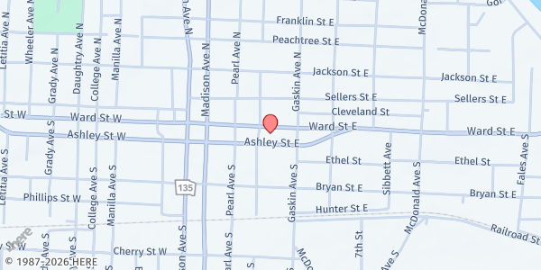Map showing Coffee County Senior Citizen Center at 408 E. Ward St., Douglas, GA