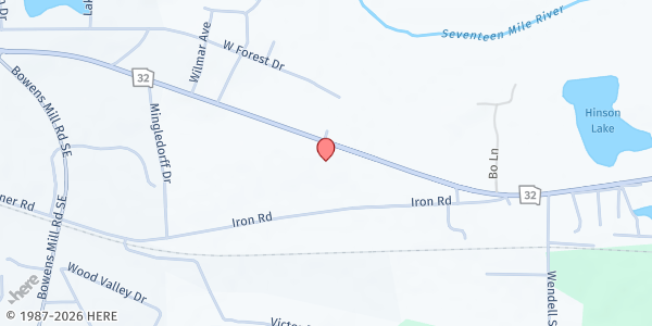 Map showing Cornerstone Church of God of Prophecy at 2054 Georgia 32, Douglas, GA