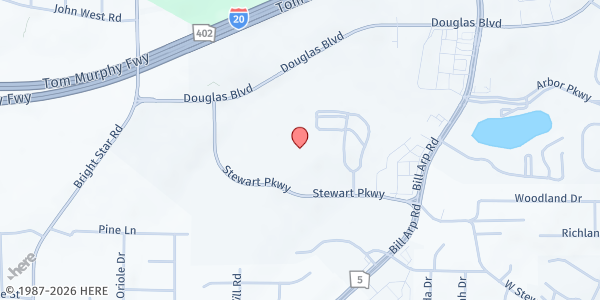 Map showing Crossroads Church of Douglasville at 5960 Stewart Pkwy., Douglasville, GA