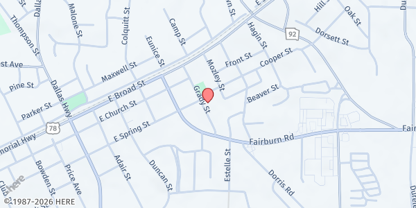 Map showing Good Samaritan Center at 8366 Grady Street, Douglasville, GA